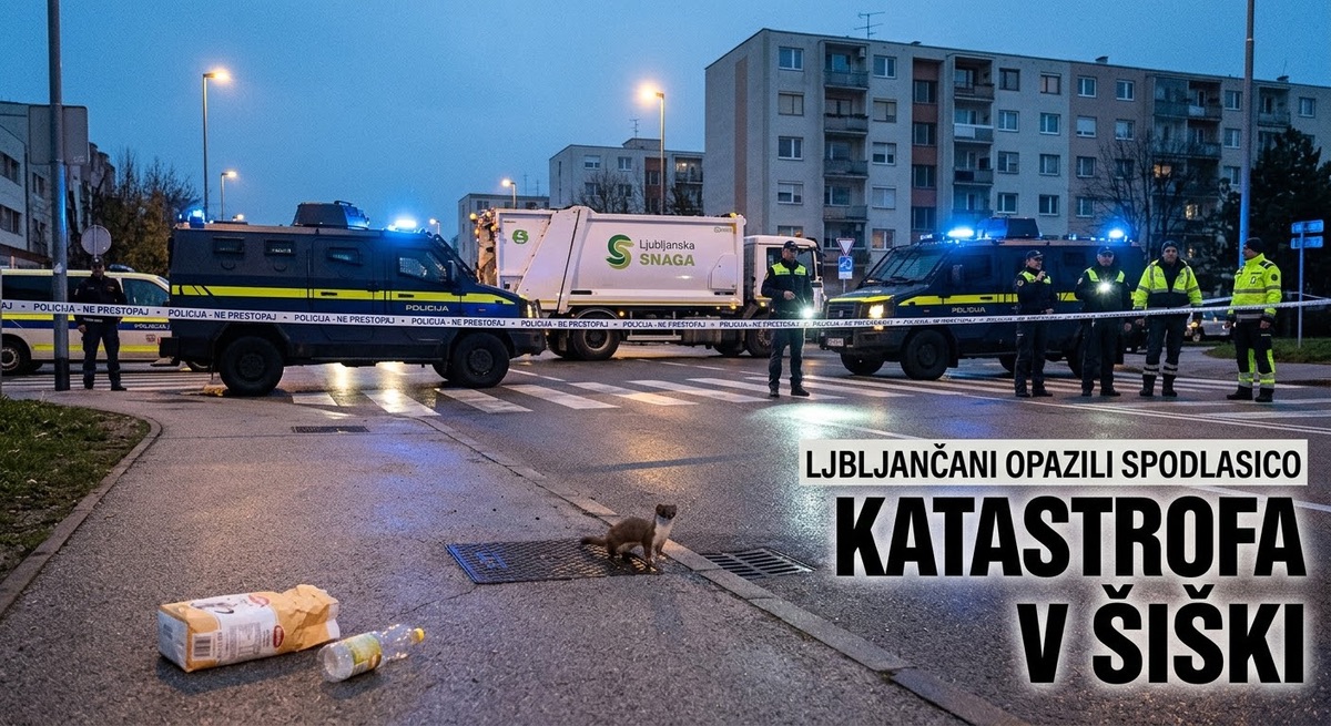 Policija je zavarovala območje Celovške ceste, kjer so opazili spodlasico.