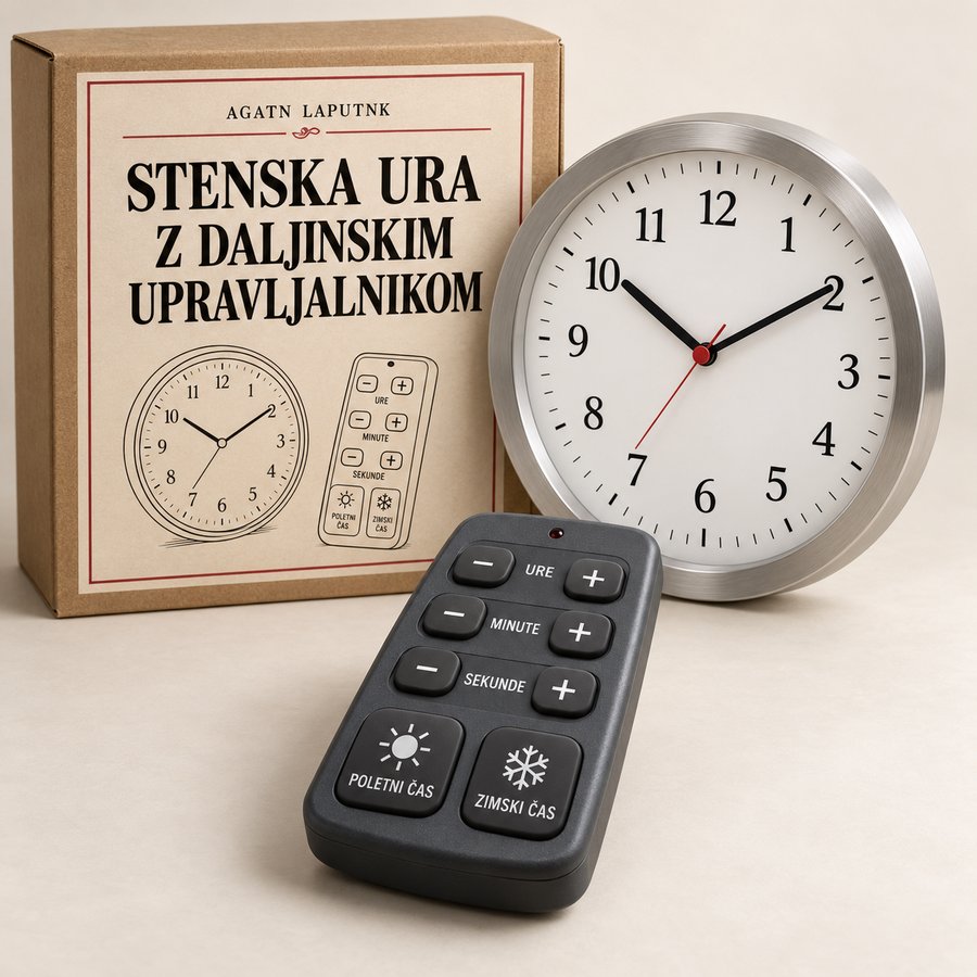 Stenska ura z daljinskim upravljalnikom