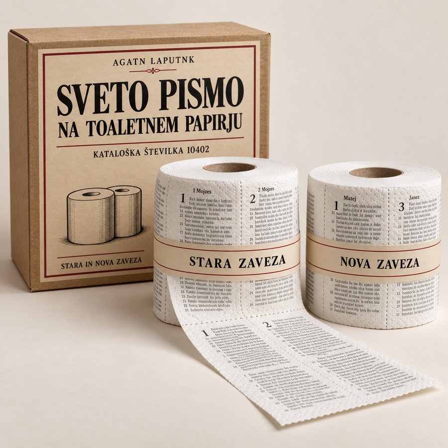 Sveto pismo, natisnjeno na toaletnem papirju